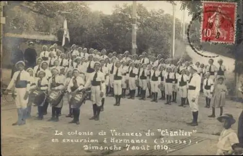 Foto Ak Hermance Kanton Genf, La colonie de Vacances du Chantier, 1910