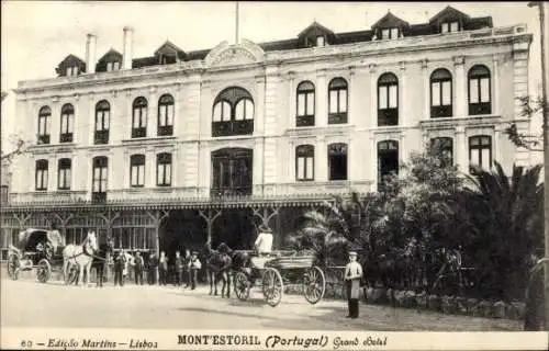 Ak Mont'Estoril Cascaes Cascais Portugal, Grand Hotel, Kutschen