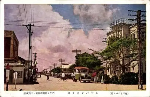 Ak Japan, Straßenpartie, Auto