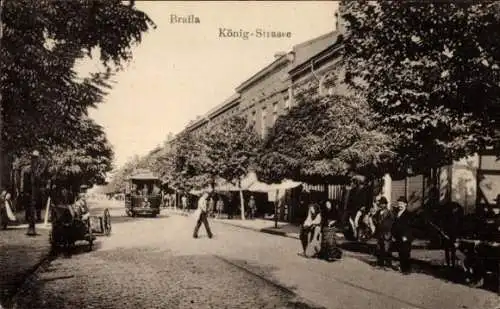 Ak Brăila Rumänien, Königstraße, Straßenbahn