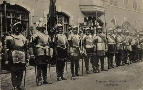 Ak Torgau an der Elbe, Geharnischte, Fuß-Abteilung