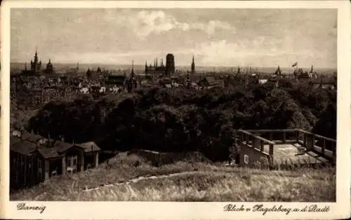 Ak Gdańsk Danzig, Gesamtansicht, Hagelsberg