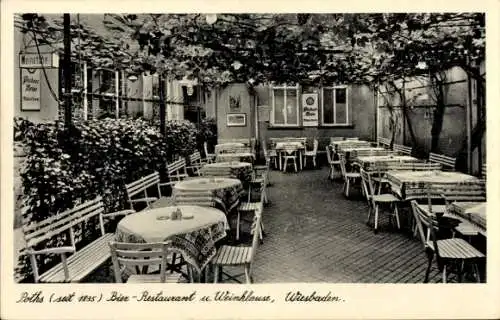 Ak Wiesbaden in Hessen, Poths Bier-Restaurant und Weinklause, Langgasse 7
