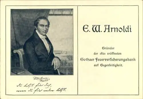 Ak Gotha in Thüringen, Ernst Wilhelm Arnoldi, Gründer der Gothaer Feuerversicherungsbank