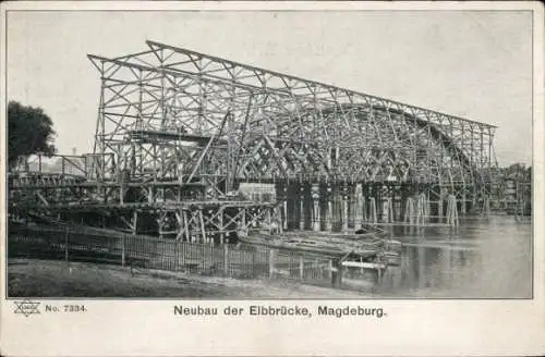 Ak Magdeburg an der Elbe, Neubau der Elbbrücke