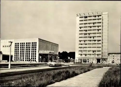 Ak Cottbus in der Niederlausitz, Stadtteil Süd, Leipziger Straße, Kaufhaus, Hochhaus