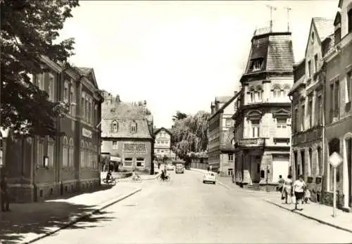 Ak Hartha in Sachsen, Leipziger Straße, Flemmingener Hof, Passanten