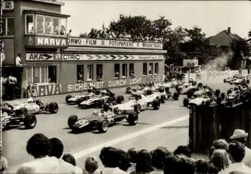 Ak Schleiz Vogtland Thüringen, Schleizer Dreieck-Rennen 1977, Start zum Pokallauf für Freundschaft