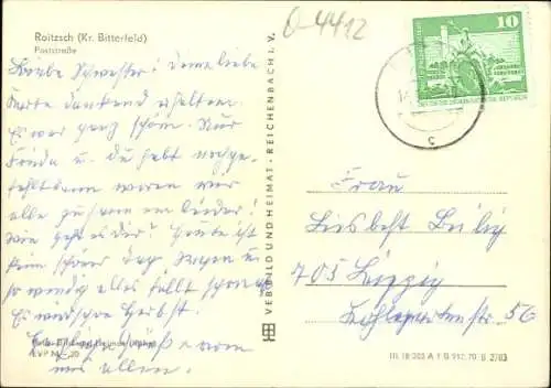 Ak Roitzsch Sandersdorf Brehna im Kreis Anhalt Bitterfeld, Poststraße