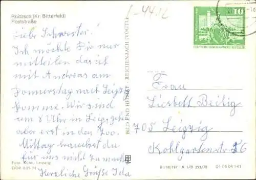 Ak Roitzsch Sandersdorf Brehna Sachsen Anhalt, Poststraße