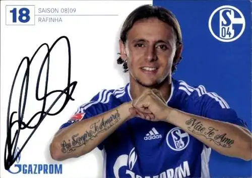 Autogrammkarte Fußballspieler Rafinha, Marcio Rafael Ferreira de Souza, Schalke 04, Autogramm