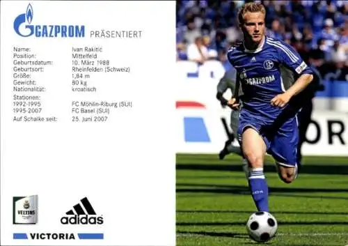 Autogrammkarte Fußballspieler Ivan Rakitic, Schalke 04, Autogramm