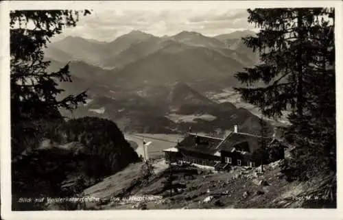 Ak Kaiserthal in Tirol, Unterkunftshütte Vorderkaiserfelden der Sektion Oberland, Berge