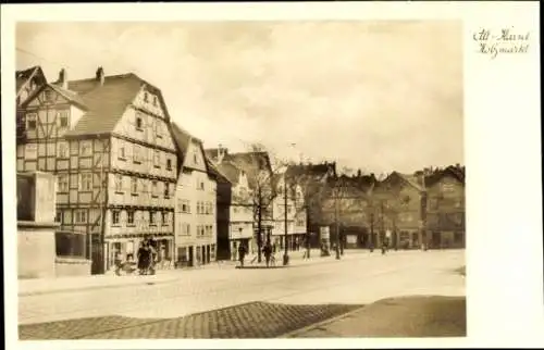 Ak Kassel in Hessen, Blick auf den Holzmarkt, Fachwerkhaus