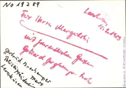 Foto Politikerin Gertrud Bergkemper, Autogramm