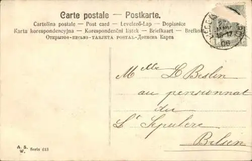 Buchstaben Ak Buchstabe H., Schleife, Rosen