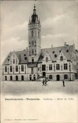 Ak Dendermonde Termonde Ostflandern, Rathaus