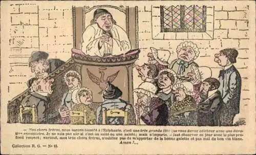 Künstler Ak Pastor predigt von der Kanzel