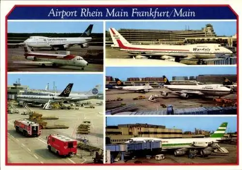 Ak Frankfurt am Main, Flughafen, Passagierflugzeuge, Wardair, Lufthansa