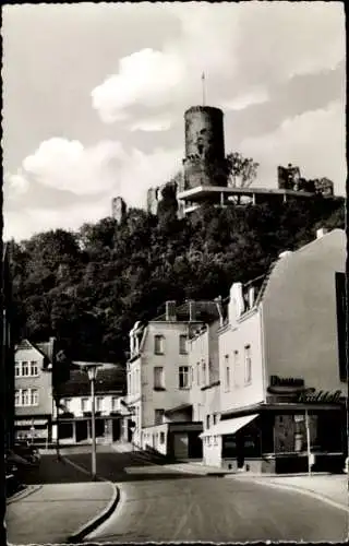 Ak Bad Godesberg Bonn am Rhein, Straßenansicht mit Godesburg