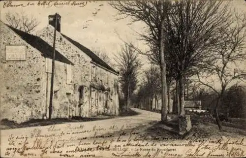 Ak Villeneuve sur Bellot Seine et Marne, Route du Fourcheret