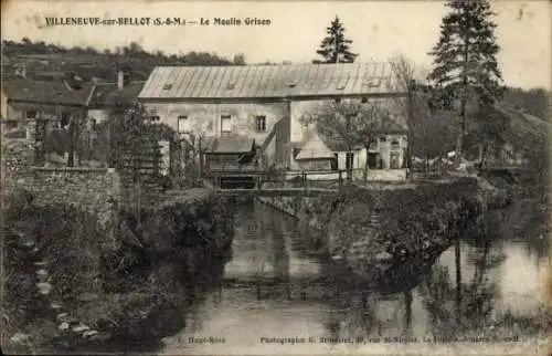 Ak Villeneuve sur Bellot Seine et Marne, Moulin Grison