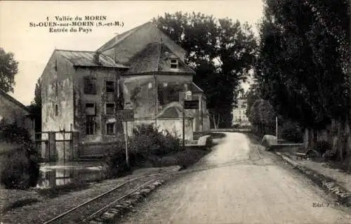 Ak Saint Ouen sur Morin Seine et Marne, Entrée du Pays