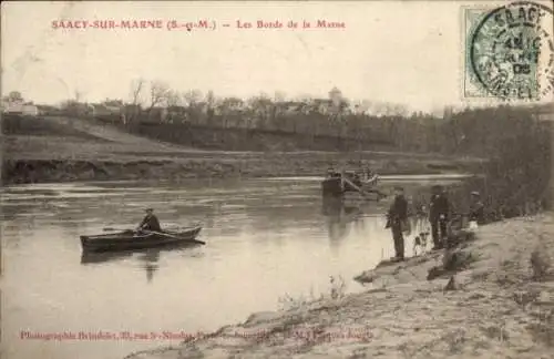 Ak Saâcy sur Marne Seine et Marne, les bords de la Marne