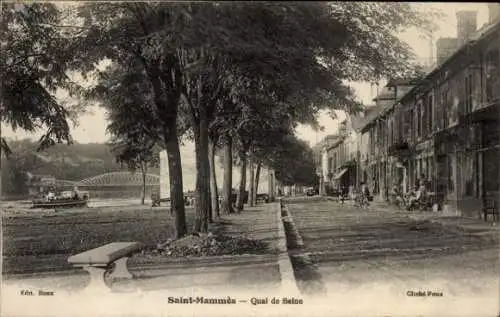 Ak Saint Mammès Seine et Marne, Quai de Seine