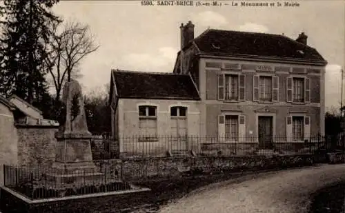 Ak Saint Brice Courcelles Marne, Monument, Mairie