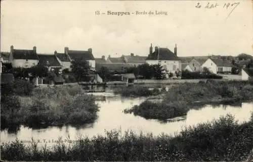 Ak Souppes sur Loing Seine et Marne, Bords du Loing