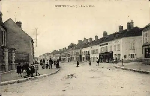 Ak Souppes sur Loing Seine et Marne, Rue de Paris