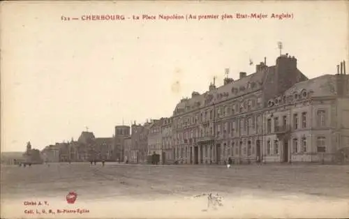 Ak Cherbourg Manche, Place Napoleon