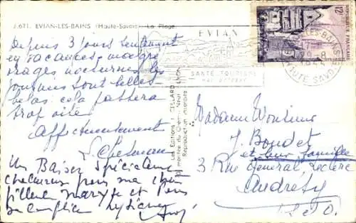 Ak Évian les Bains Haute Savoie, Strand