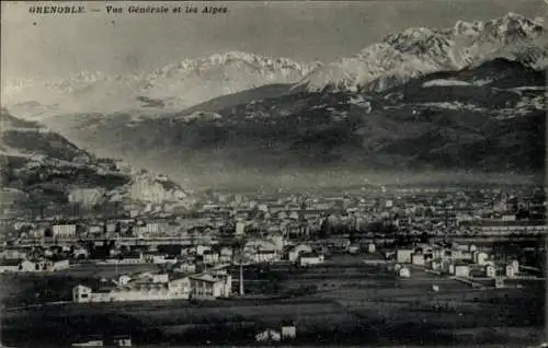 Ak Grenoble Isère, Panorama, Alpen