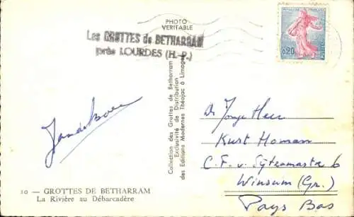 Ak Bétharram Pyrénées-Atlantiques, Höhlen von Bétharram, Riviere au Debarcadere