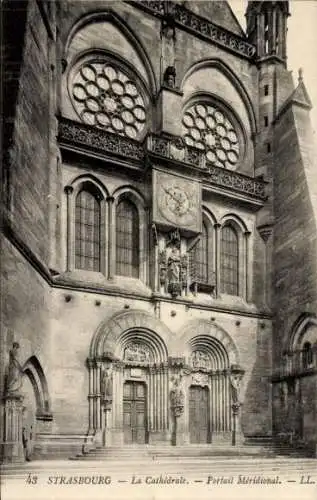 Ak Straßburg Straßburg Elsass Bas Rhin, Kathedrale, Südportal