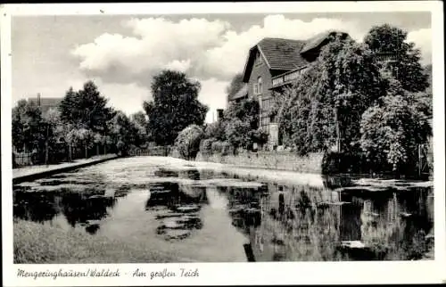 Ak Mengeringhausen Bad Arolsen Hessen, großer Teich, Teilansicht