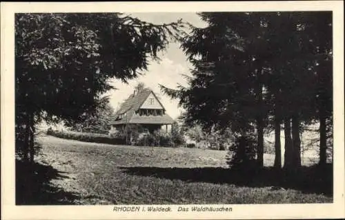 Ak Rhoden Waldeck Diemelstadt Hessen, Waldhäuschen