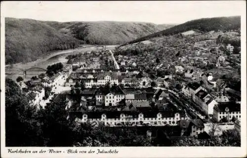 Ak Bad Karlshafen an der Weser, Blick von Juliushöhe, Panorama