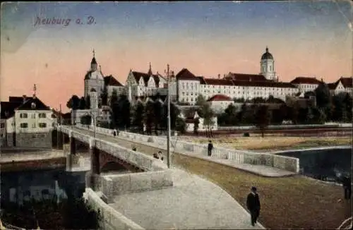 Ak Neuburg an der Donau Oberbayern, Brücke