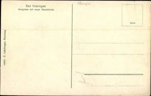 Ak Bad Kissingen Unterfranken Bayern, Kurgarten, neue Wandelhalle