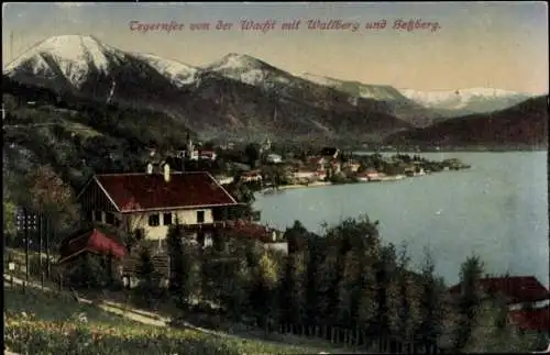 Ak Rottach Egern am Tegernsee Oberbayern, Wallberg, Blick von Wacht, Setzberg