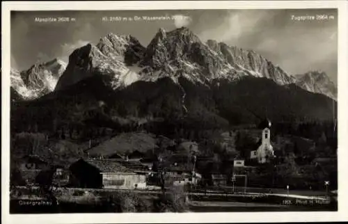 Ak Obergrainau Grainau in Oberbayern, Alpspitze, Zugspitze