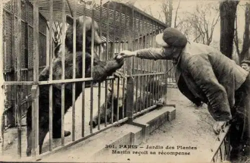 Ak Paris V, Jardin des Plantes, Martin erhält seine Belohnung