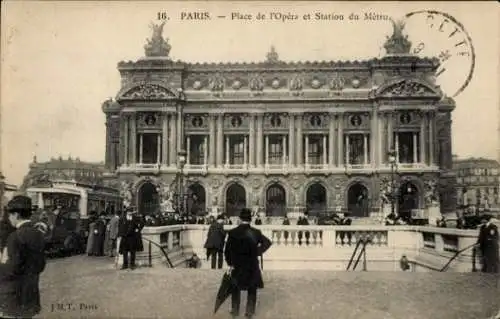 Ak Opéra Paris IX, Place de l'Opera, U-Bahn-Station