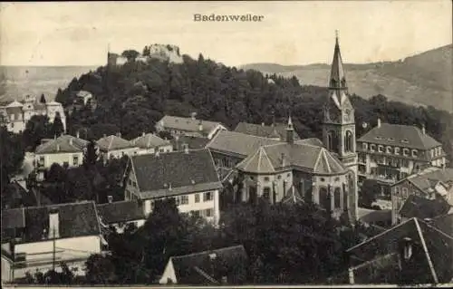 Ak Badenweiler im Schwarzwald, Teilansicht, Kirche