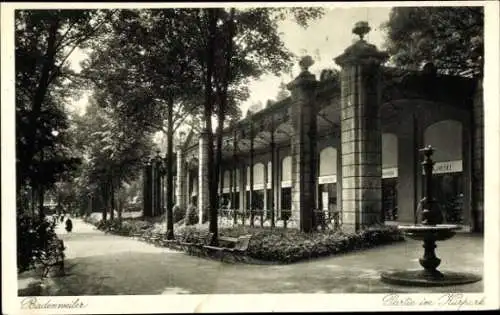 Ak Badenweiler im Schwarzwald, Kurpark, Brunnen