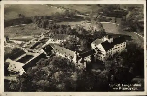 Ak Orsingen-Nenzingen Landkreis Konstanz, Schloss Langenstein, Fliegeraufnahme