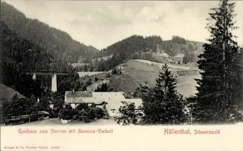 Ak Breitnau im Schwarzwald, Höllental, Höllsteig, Hofgut Sternen, Ravenna Viadukt